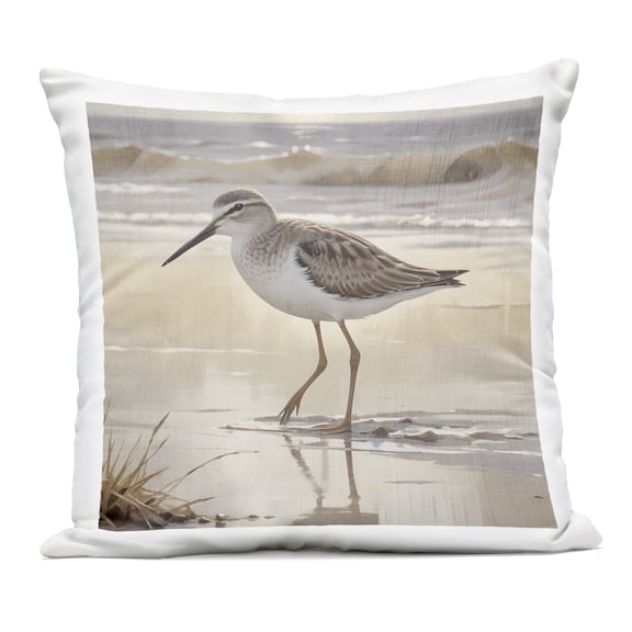Stupell Industries Wading Beach Sandpiper Outdoor Printed Pillow design by Susan Arnot, 18 x 7 x 18
