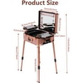 thumbnail image 6 of Cosmetic Train Case with Lights and Mirror, Pro Makeup Station Adjustable Height Cosmetic Trolley Organizer for Artists and Salons, 6 of 8
