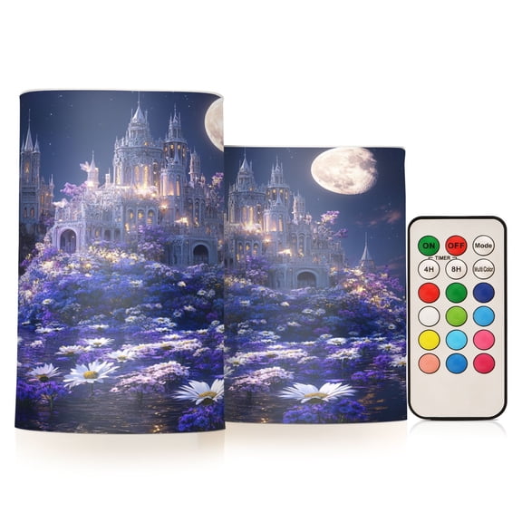 BZSMCE Flameless Candles LED Lights Fantasy Palacel Painting Creativity Battery Candles