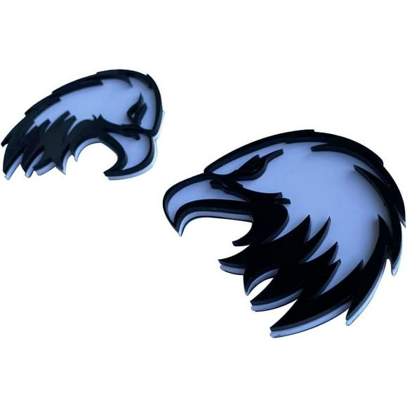 ORUYROP Pair 3D USA Eagle Auto Car Emblem Decal Badge Hell Hawk Black White L3.5''xW2.9'' for Jeep Dodge GMC Chevy Ford Toyota J-S2AE-BW