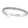 thumbnail image 4 of CHOOSE YOUR COLOR Eternity Pink CZ Wholesale Stacking Ring .925 Sterling Silver Band Female Size 7, 4 of 4