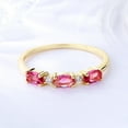 thumbnail image 3 of 14K Gold over Sterling Silver Triple Stone Garnet Ring, 3 of 4