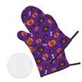 thumbnail image 2 of Oven Mitts and Pot Holders 4 Piece, halloween pumpkins cute fun High Heat Slip Resistant Oven Mitt and Trivets Set Kitchen Oven Glove Pot Holders for Cooking Baking Grilling, 2 of 7
