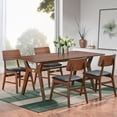 thumbnail image 2 of CONSDAN Dining Table for 4-8, Table Only, 71x35 Extra Large, Rectangular Shape, Walnut Veneer Top, Solid Wood Frame, Softly Curved Edges, Elegant Look, 2 of 6