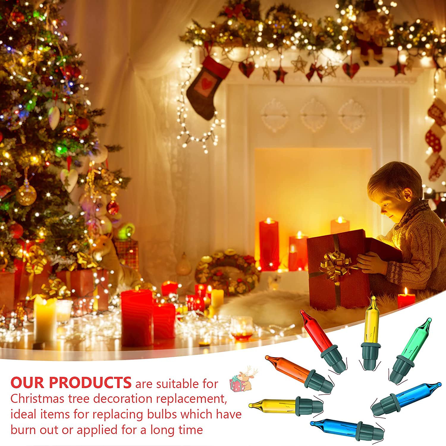 200 Replacement Mini Bulbs Incandescent 2.5 Volt 0.425 Watts Christmas Lights 