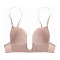 thumbnail image 1 of Sujetador sin aros para mujer, con escote ajustable en forma de U, transpirable, de corte bajo, sin aros, para uso en casa, color piel B, 1 of 12