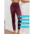 thumbnail image 3 of As Rose Rich Women Workout Leggings 2 Side Pockets 7/8 Length Yoga Pants Swim Tights, M, 3 of 9