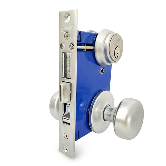Gate Mortise Keyed Lockset - Right Hand - Satin Chrome US26D Finish - 2-1/2" Backset - 2 SC1 Keys