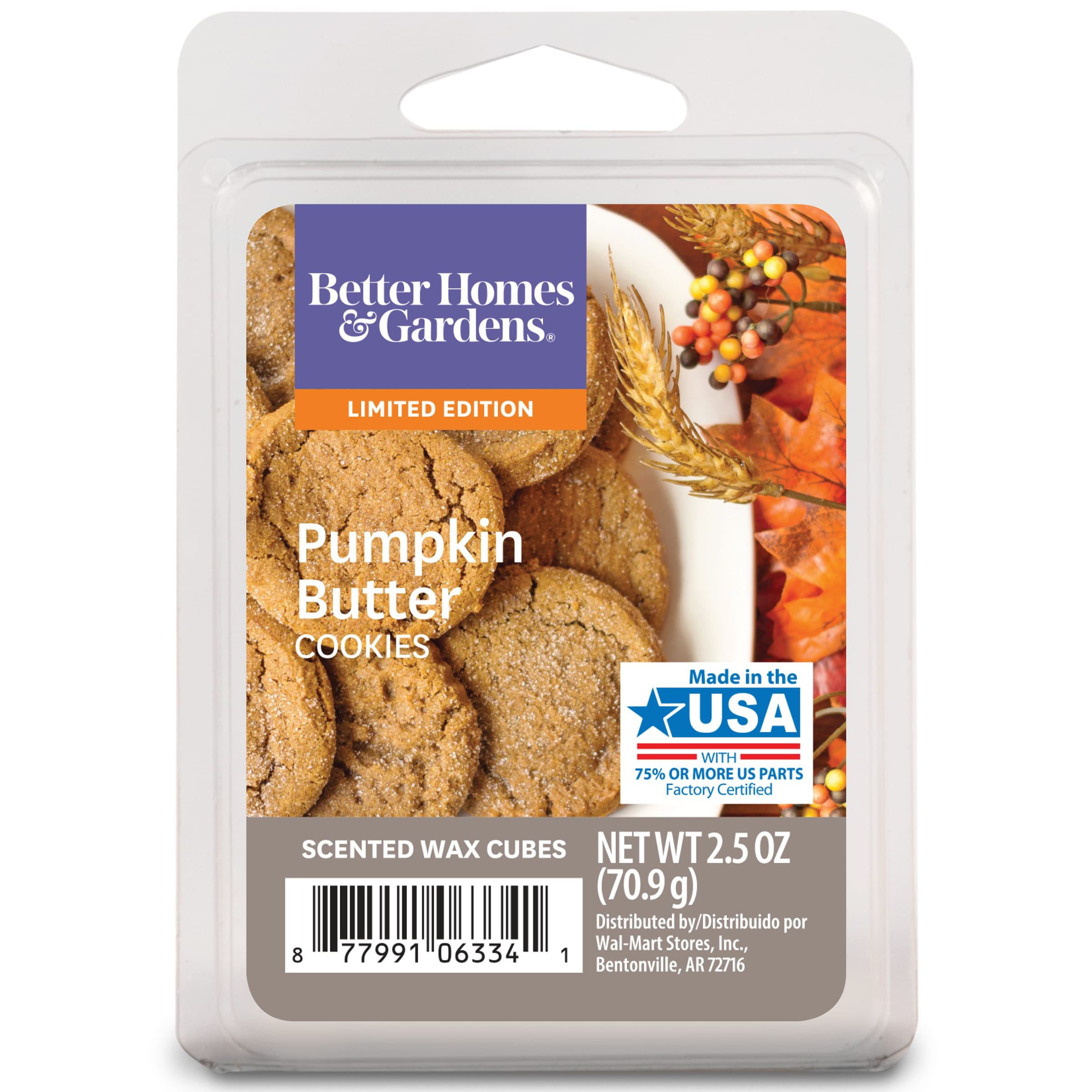 Better Homes and Gardens Pumpkin Butter Cookies Scented Wax Cubes 4-Pack