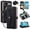 Black, variant on Wallet Case for Google Pixel 10a 6.3-inch, Litchi Leather Flip Zipper Purse Cover with Card Holder, Heart Makeup Mirror, Crossbody Lanyard, Kickstand Shockproof Protective Phone Case ﻿,Black