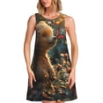thumbnail image 1 of Easygdp Sunshine Butterfly Flower Bear para Vestido Transpirable de Mujer, Vestido Suelto de Manga Corta con Pliegues y Bolsillos para el Verano, 1 of 7