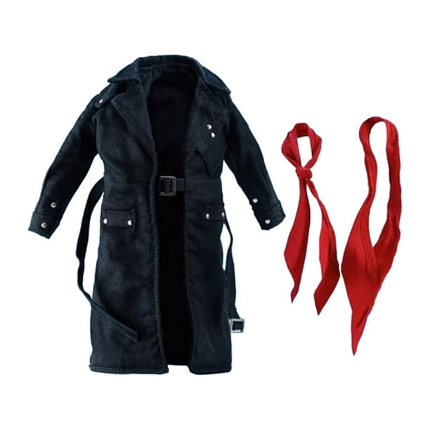 Gabardina masculina con bufanda, traje Retro, disfraz de moda para Cosplay para muñecos masculinos de 6 pulgadas, accesorios de figura de soldado,