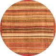 thumbnail image 1 of Ahgly Company Indoor Round Abstract Orange Modern Area Rugs, 3' Round, 1 of 4