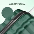 thumbnail image 3 of Gowill 3 Piece Luggage Sets 20"/24"/28" Lightweight Hardshell ABS Checked Suitcases with Spinner Wheels, Green, 3 of 8
