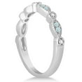 thumbnail image 2 of Marquise and Dot Aquamarine Diamond Wedding Band 14k White Gold 0.25ct, 2 of 4