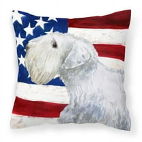 Sealyham Terrier Patriotic Fabric Decorative Pillow