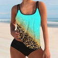 thumbnail image 4 of pimelu Bathing Suit Womens Swimsuits Tankini Set for Women Two Piece Swimsuits Plus Size Swimsuit Summer Vintage Leopard Strap Tank Top Swimwear Ladies Modest Beachwear, 4 of 6