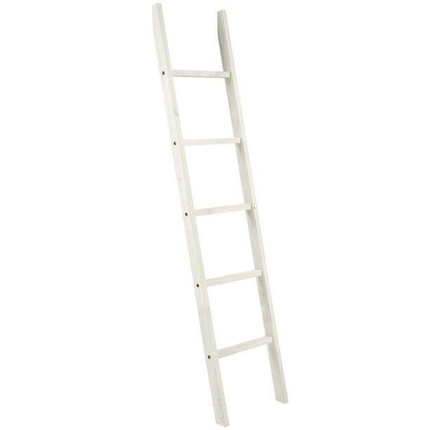 Wood Blanket Ladder White Distressed Furniture Dash CAD222