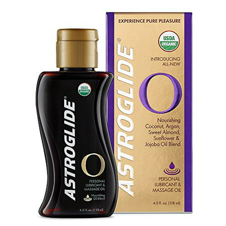 9 Pack Astroglide O - Organic Personal Lubricant & Massage Oil, 4 Ounces