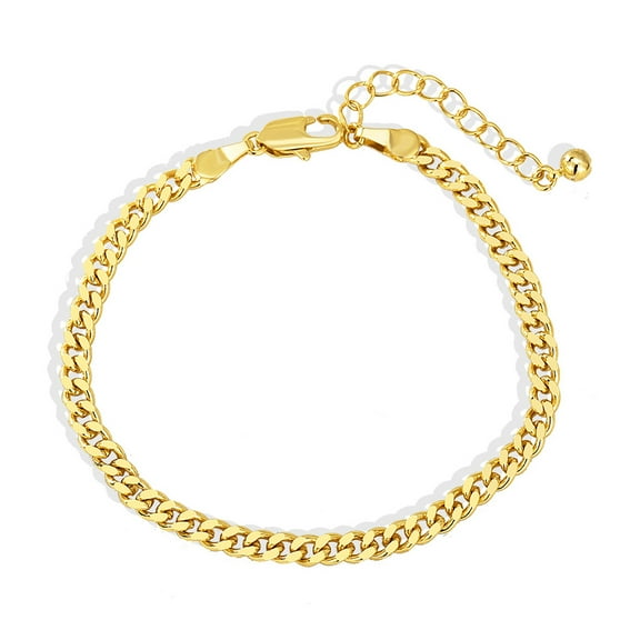 Bracelet For Women 14K Gold Plated Dainty Cuban Bracelet Simple Boho Minimalist Stacking Layered Link Jewelry Gift