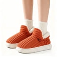 thumbnail image 4 of longantii Fluffy Slippers for Women Men, Cloud Slippers Pillow Warm Fuzzy House Slippers, Thick Sole Anti-Skid Cozy Plush Booties(Red), 4 of 5