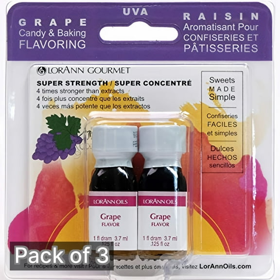 LorAnn Candy and Baking Flavoring Grape (Pack of 3)