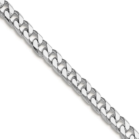 925 Sterling Silver Rhodium Plated Polished 3.5mm Curb Chain Necklace 18 Inch Chain Necklace for Women and Men