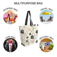 thumbnail image 7 of FORMRS Womens Canvas Tote Bag with Zipper Inner Pocket Shoulder Handbag, Small Black Flowers, 7 of 7