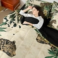 thumbnail image 4 of Manfei Jungle Cheetah Leopard Twin Bedding Sets 7pcs, Green Leaves Bedding Comforter Set, Woodland Wildlife Sheet Sets, Breathable Home Decor, 4 of 8