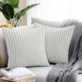 thumbnail image 3 of Outdoor Pillow Cover Sage Green Stripes Set of 2 Waterproof Throw Pillowcases Vertical Striped Decorative Patio Furniture Pillows for Couch Garden Indoor & Outdoor Use, 3 of 9
