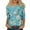 Blue, variant on Women's Autumn Leaf Print Blouse Casual V-Neck Button Down Long Sleeve Top for Fall Fashion