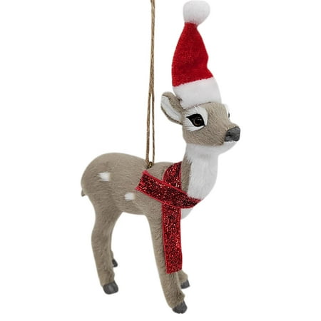

New Christmas Deer Imitation Elk and Sika Deer Pendant Cross-border Manual Plush Toy Decoration Pendant