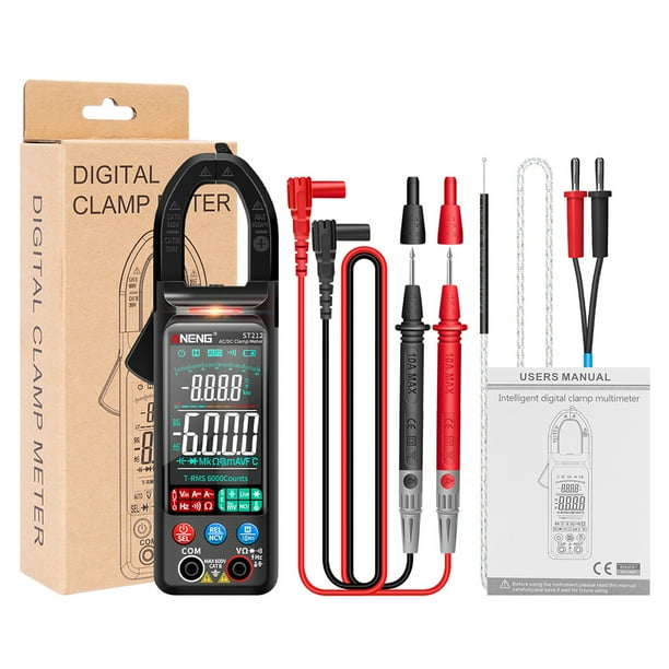 ANENG ST212 Abrazadera Multímetro Multímetro Pantalla digital Probador LCD Resistencia de corriente Capacitancia Continuidad Detector Meter Ampery Negro seitruly TO005741-02B