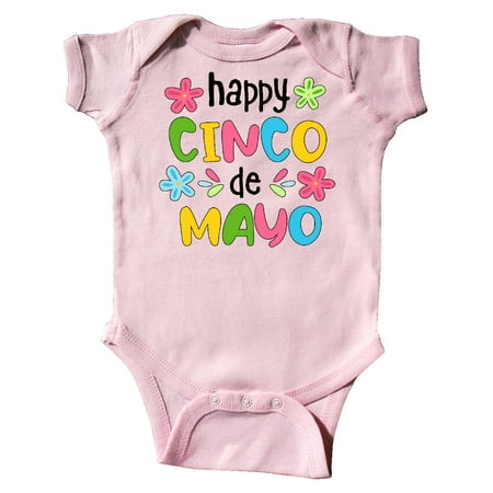 

Inktastic Happy Cinco de Mayo Colorful Flowers Gift Baby Boy or Baby Girl Bodysuit