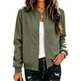 thumbnail image 4 of cocolona LightWeight Jackets for Women Solid Color Full Zip Casual Long Sleeve Lined Fall Trendy Outerwear, 4 of 7
