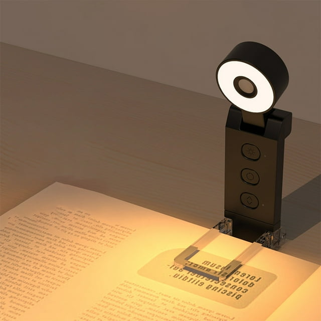 Hogar y cocina, Luces LED, Lámpara de escritorio, Luz de libro recargable por USB, Mini luz de marcapáginas portátil, Luz de clip para libros que cuida la vista, Luz de lectura con brillo ajustable, L