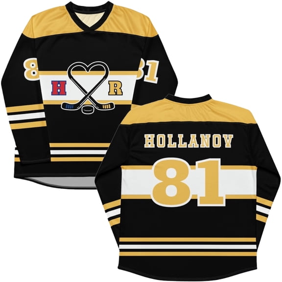 Heated Rivalry Inspired Shane Hollander 81 Hockey Black Jersey – Unisex V-Neck Long Sleeve Pullover Sports Streetwear Top for TV Series Fans