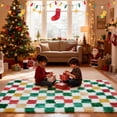 thumbnail image 2 of Checkered Area Rug 4x6 for Bedroom Living Room, Christmas Shag Rug Fuzzy Shaggy Bedside Carpet, Indoor Plush Floor Rugs for Kids Boys Girls Room Holiday Home Decor, 2 of 15