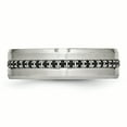 thumbnail image 3 of Stainless Steel Brushed and Polished Black CZ Ring 8 Size, 3 of 6