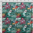 thumbnail image 4 of oneOone Viscose Jersey Dark Green Fabric Ocean Life Quilting Supplies Print Sewing Fabric By The Yard 60 Inch Wide, 4 of 7