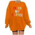 thumbnail image 4 of Aayomet Oversized Sweatshirt For Women Women's Studio Terry Long-Sleeve Cross-Front Sweatshirt,Orange M, 4 of 4