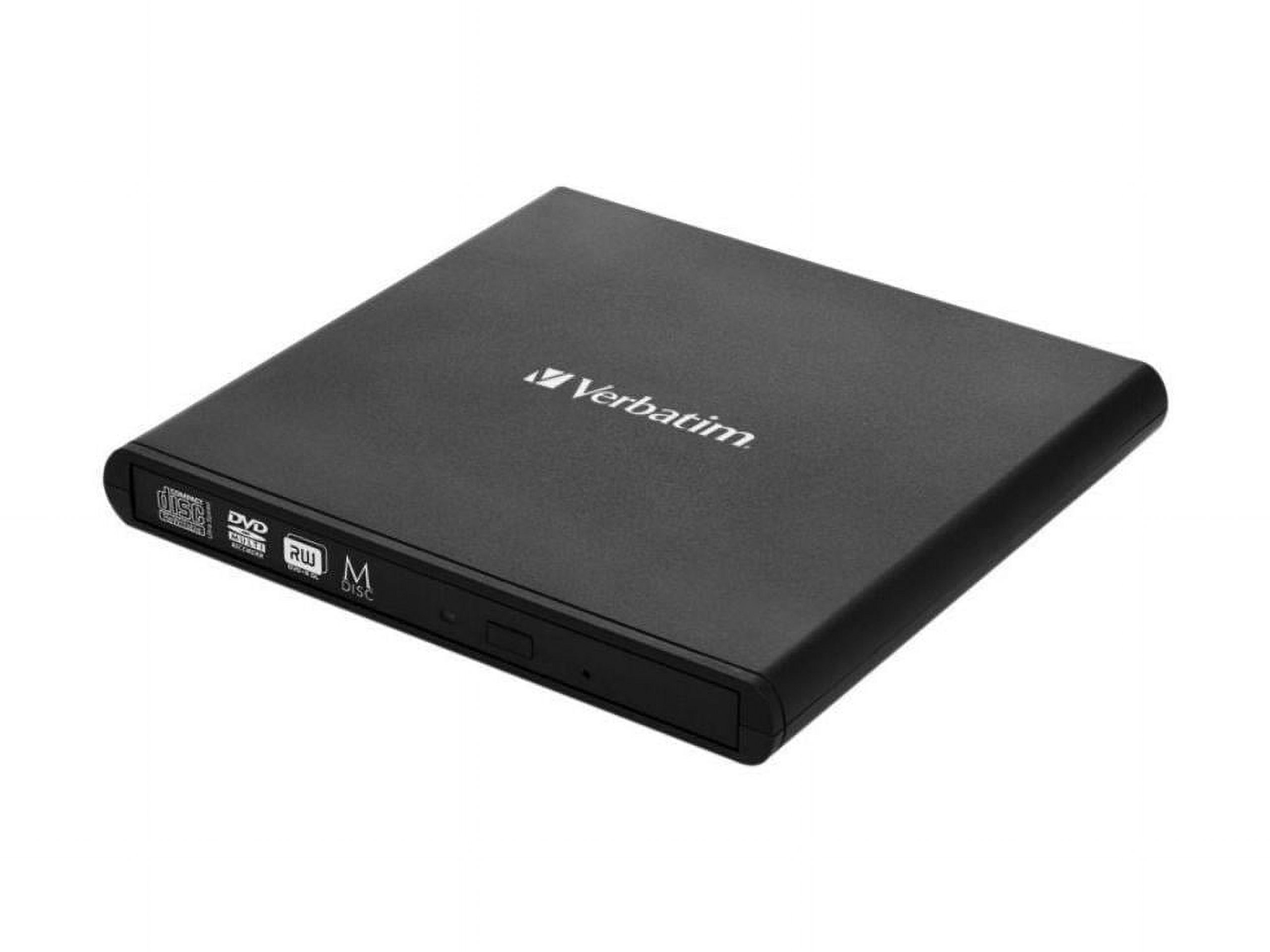 Verbatim USB External Slimline CD/DVD Writer Model 98938 - image 2 of 20