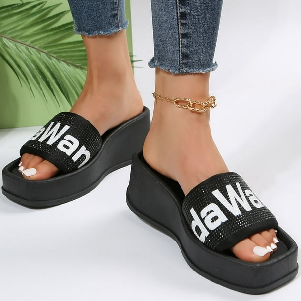 nsendm Women Shoes Adult Female Women Slipper Socks Women Slippers Fashion Summer New Pattern Thick Sole Wedge Comfortable Slippers for Women Warm Ups