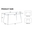 thumbnail image 4 of 47" Dining Table for 4-6, Rectangular Glass Dining Table, Writing Table Desk, Kitchen Table with Transparent Tempered Glass Tabletop and Silver Metal Legs for Kitchens, Restaurants and Living Rooms, B, 4 of 9
