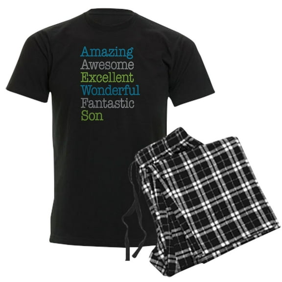 CafePress - Son Amazing Fantastic Men's Light Pajamas - Men's Dark Loose Fit Cotton Pajama Set
