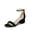 BLACK-NUBUCK, variant on Women's Open Toe Low Pump Sandal Ankle Strap Buckle Block Heel Sandals Gold-Glitter Size 10