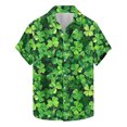 thumbnail image 2 of cllios Men's St Patricks Day Shirt Hawaiian Shirt for Men Funny Saint Pattys Day Lucky Tshirts Casual Button Down Short Sleeve Green Shirt Summer Vacation Tops, 2 of 5