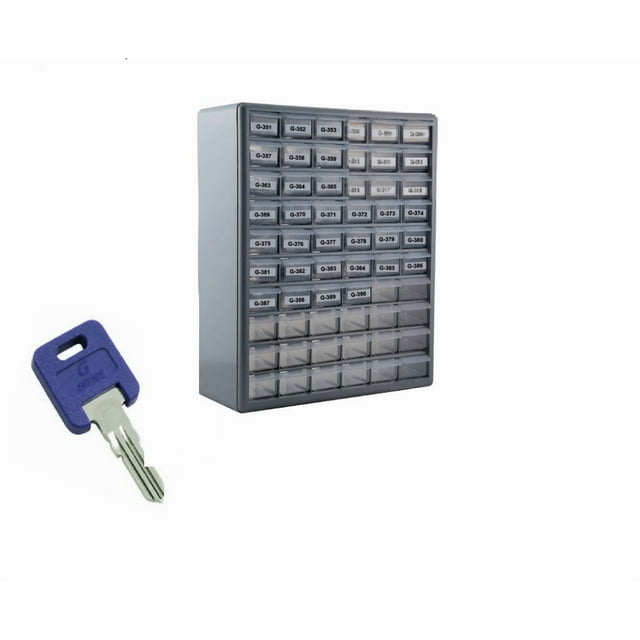 AP Key Storage Case 013-690-1 Global; Cabinet With Drawers; Gray With Clear Drawers