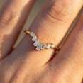 thumbnail image 4 of vylahjewellery Baguette Diamond V Shape Engagement Anniversary Rings 10K Vermeil Yellow Gold Dainty Proposal Ring Moissanite Mother's Day Gift for Women, 4 of 9