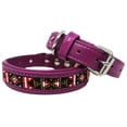 thumbnail image 2 of Small 13''- 17'' Soft Genuine Leather Beaded Padded Dog Puppy Collar  60RT02PR, 2 of 2